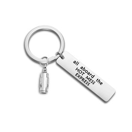 WUSUANED All Aboard The Hot Mess Express Funny Sarcastic Keychain Gift for Best Friend Fire Extinguisher Charm