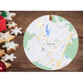 Elizabethtown KY Ornament Elizabethtown Kentucky Map Decor Elizabethtown City Souvenirs Ornament 3" Christmas Tree Gift Family and Friend