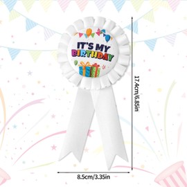 Mikovivi Birthday Pin, Birthday Pin Colourful Ribbon Brooch for Men and Women Party Costume Decoration