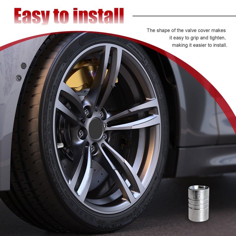 Ziciner 8 PCS Tire Valve Caps, Leakproof Car Metal Tire