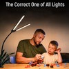 Double Head LED Desk Lamp 3 Colors Stepless Dimmable Flexible