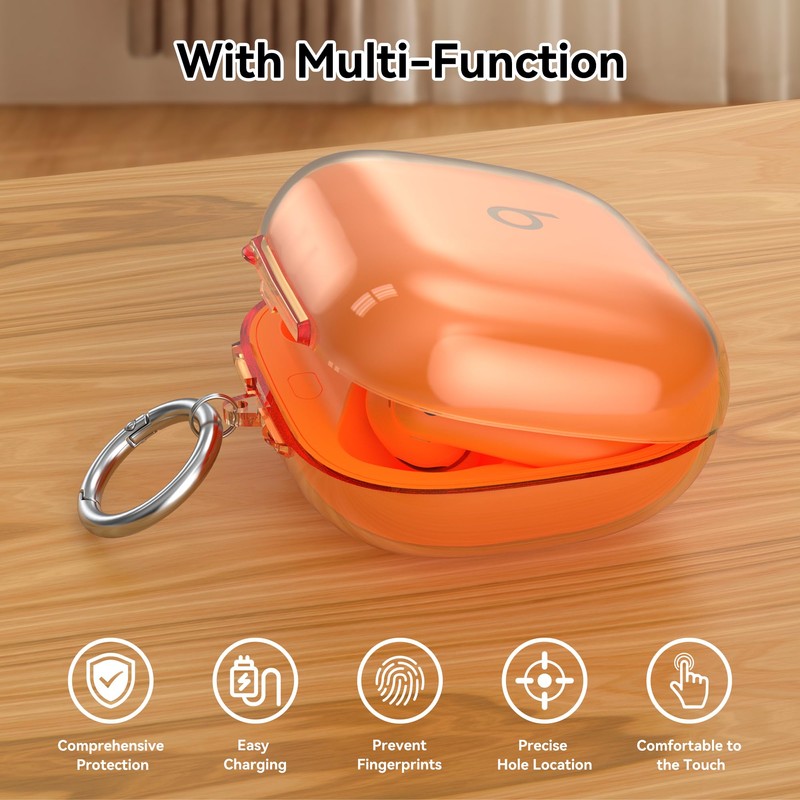 TPU Case for Beats Powerbeats Pro 2 with Keychain,Anti-Lost &