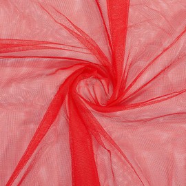 CABODYALS 2.19 Yards Red Tulle Fabric Netting Soft Mesh Mosquito Cloth by The Yard Polyester Voile Solid Sheer Net Breathable Fabrics for Sewing Making Crafts DIY Clothes Dress Home Festival Decor