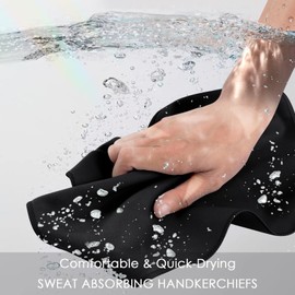 HOULIFE Sweat Absorbing Handkerchief for Men, Microfiber Quick-Dry Rags Towels for Gym Sport Workout, Sweat Towel for Hand (Black)