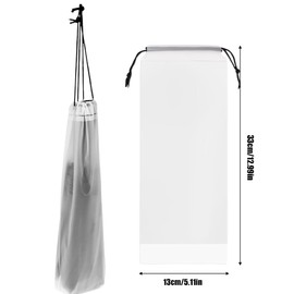 10 Pieces Wet Umbrella Bag Cover, Portable Waterproof Reusable Umbrella Organizer Folding Umbrella Bags Drawstring Bag Home Supplies (Transparent)