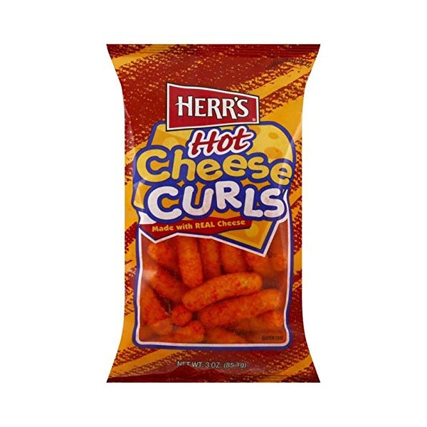 Herr's - HOT CHEESE CURLS, Pack of 20 bags