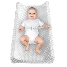 Colchón Cambiador Para Bebe, Mesa Para Cambiar Pañales, Forro Impermeable, Funda Tela Suave Lavable, Correa Seguridad Ajustable, Diseño Portátil, Adecuado Para El Hogar Los Viajes-Blanco
