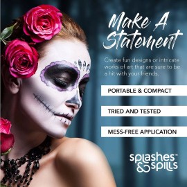 Splashes & Spills Pintura Para La Cara Y El Cuerpo Activada Por Agua, Blanco,