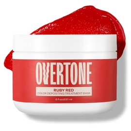 oVertone Acondicionador Depósito de Color para El Cabello: 8Oz Tinte de Cabello Semi Permanente Con Manteca de Karité y Aceite de Coco Tinte Temporal para El Cabello, Vegano, Libre de Crueldad, Rojo R