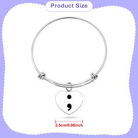 Mental Health Gifts for Women Mental Health Awareness Bracelets Inspiration Gifts Suicide Prevention Awareness Stainless Steel Bracelets Survivor Gifts for Women Depression Inspired Motivational Gifts