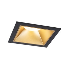 Paulmann Cole 93129 LED Recessed Light 3-Step-Dim IP44 Square 88 x 88 mm Coin 3 x 6 W 3 x 470 lm 230 V 2700 K Black Gold Matt