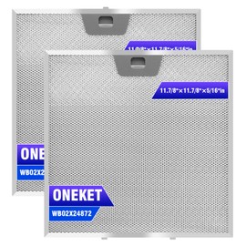 WB02X24872 Range Hood Grease Filter Replacement - 2 Pack, Fits 11 7/8 x 11 7/8 x 3/8 Inch Vent Hoods
