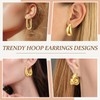 Nosiny 9 Pairs Gold Chunky Hoop Earrings Set for Women