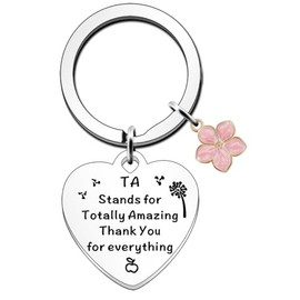 JETTOP TA Gifts for Women Teaching Assistant Gifts Keyring Ta Stands for Totally Amazing