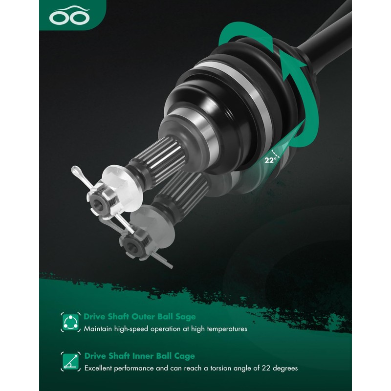 SCITOO 42250-HM5-630 CV Axle Front Left Right for Kubota RTV1100