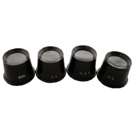 Maximize 4 Piece Jeweler's Eye Loupes | Includes 5X , 7.5X, 10X, 25X Power | Perfect Value Pack For Professional Jewelers, Watchmakers, Coin & Stamp Collectors, and DIY Projects