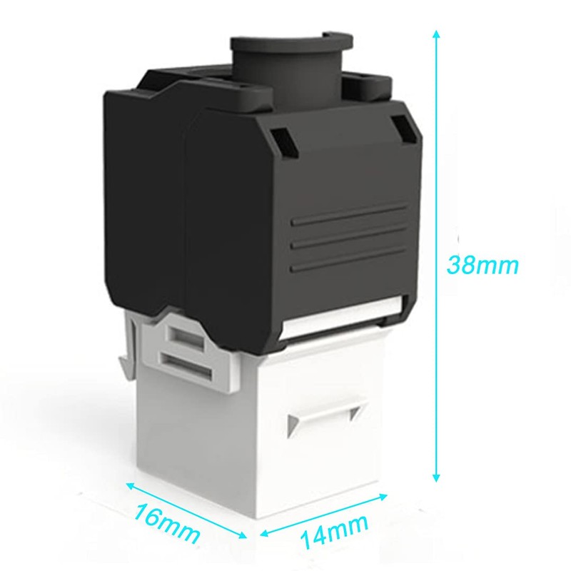 Greluma 6pcs 180 Degree RJ45 CAT6A Keystone Jack Toolless Keystone