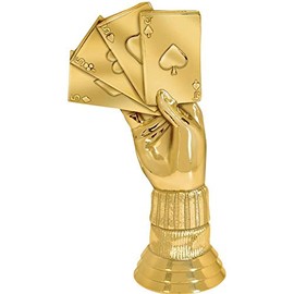 Crown Awards Cribbage Trophy, 5.5" Cribbage Hand Trophy On White Luxury Trophy Base