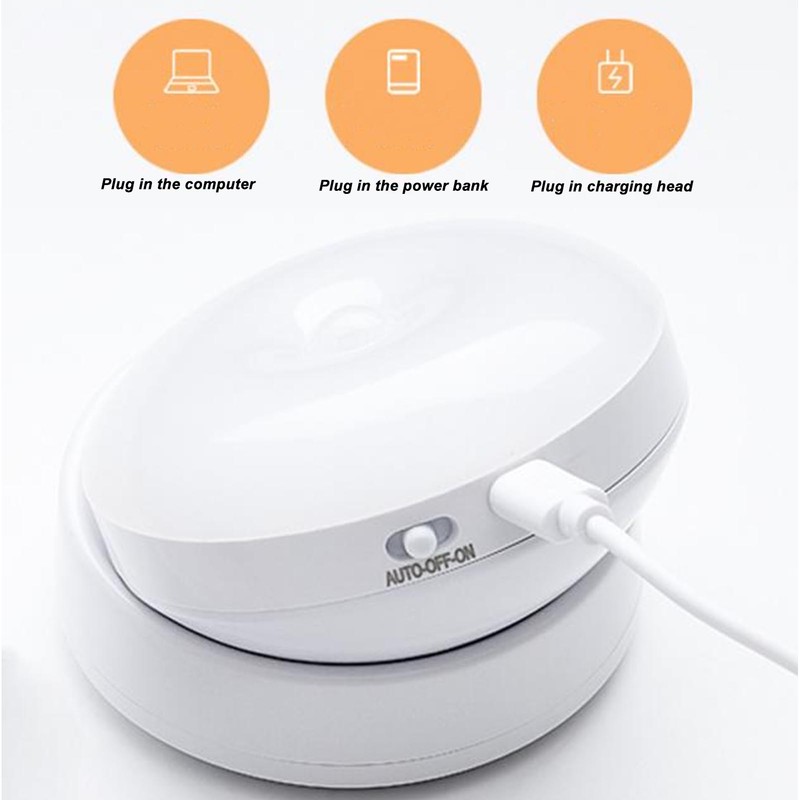 LED Motion Sensor Night Light ABS 360 Degree Rotating Rechargeable