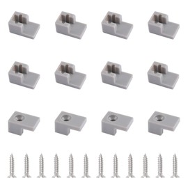 INCREWAY 12PCS L-Shaped Glass Clamp Gray Partition Glass Clip for Partitioning Bathroom Doors, Plastic Clip Accessories Suitable for Transparent Shower Sliding Doors