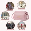 Travel Makeup Bag,Large Double Layer Cosmetic Bag,Waterproof Leather Make up