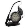 Hometime Metal Mantel Clock - Vintage Style Fishing Rod &