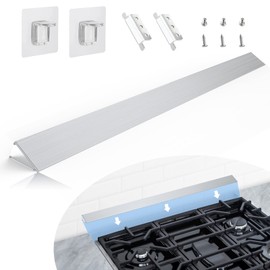 30" Slide-in Range Rear Filler Kit W10113901A, Stove Gap Universal Triangular Filler Strip, Cooktop Trim Kit Between Stove and Backsplash for Whirlpool & Most Brand, Durable Aluminum, Silver