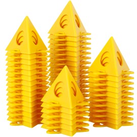50Pcs Pyramid Stands Painting Stands, Mini Cone Paint Stands for Canvas and Door Risers Support, Paint Pouring Suppliers, Triangle Paint Pads Feet, Cabinet Paint for Painter Elevated, Canvas Stand (Yellow)