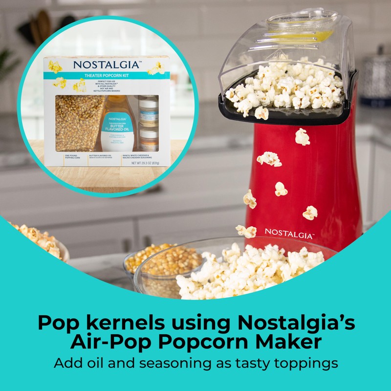 Nostalgia Gourmet Popcorn Supply Kit for Hot Air & Kettle