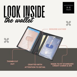 ag wallets 2 ID Leather Bifold License Holder (Black)