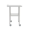 STEELBUS Stainless Steel Work Table with Back Panel,Undershelf and Casters,Commercial