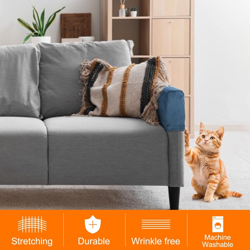 QUARKZMAN Set of 4 Sofa Armrest Covers, Stretch Couch Armrest