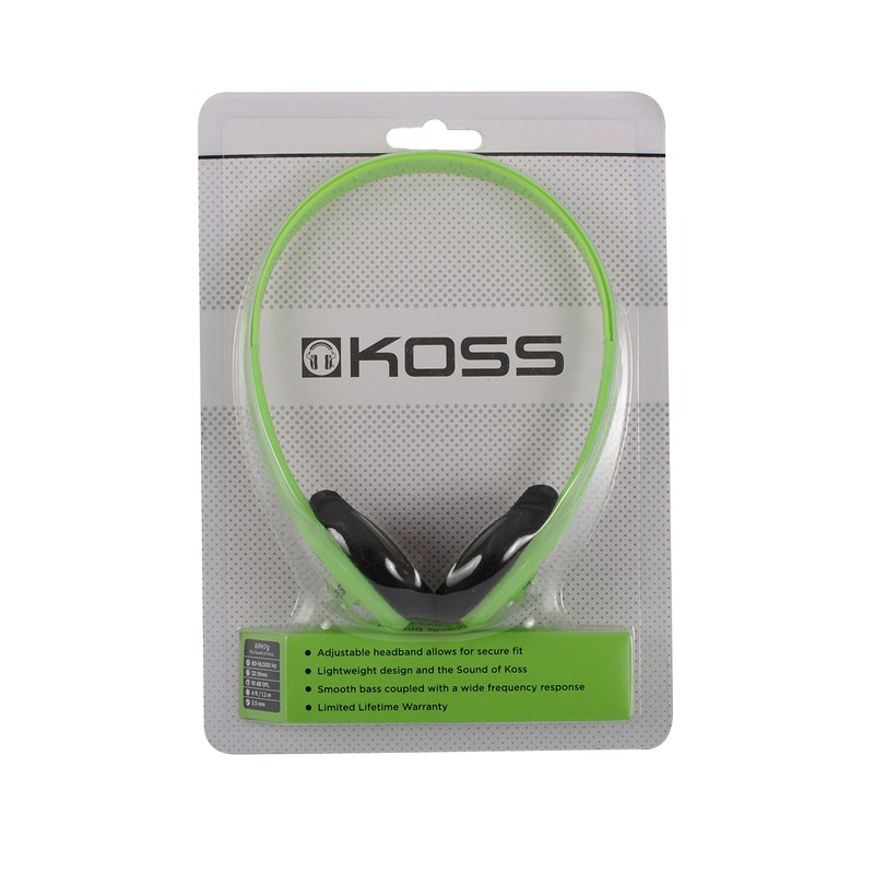 Koss KPH7G Portable On-Ear Headphone with Adjustable Headband - Green,