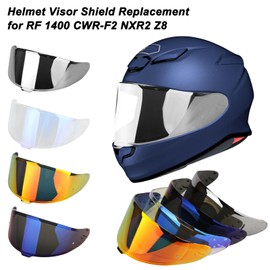 LKV RF-1400 RF 1400 Visor Replacement, CWR-F2 Motocycle Helmet Visor UV Protection Face Shield Compatible With RF-1400 CWR-F2 Z8 NXR2 (Chrome Silver)