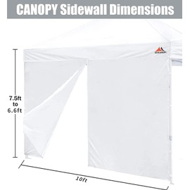 SCOCANOPY Door for 10x10 Canopy Frame One Central Zipper Design for Easy Entry and Exit,1 Pack Canopy Door Only,White