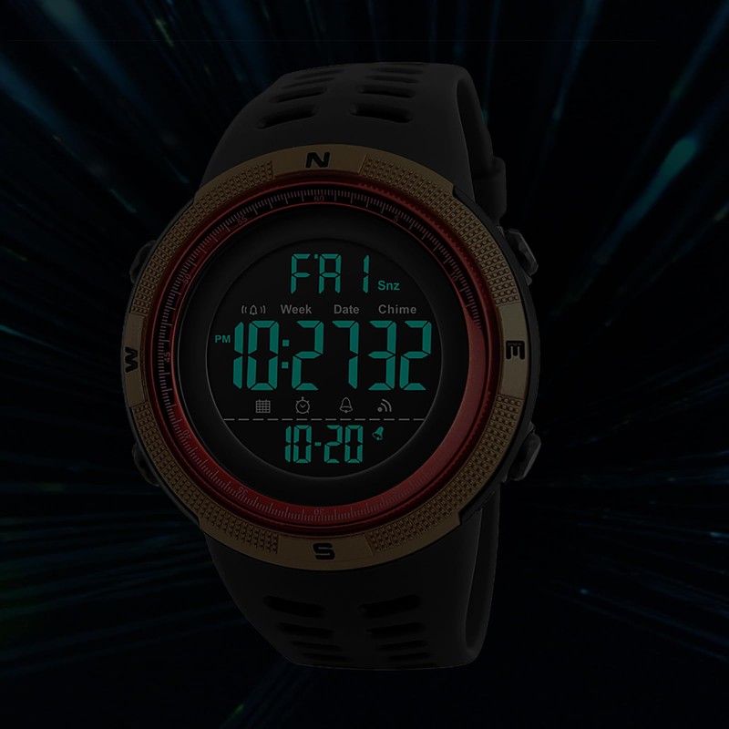 腕時計 メンズ デジタル スポーツウォッチ 5ATM防水: ストップウォッチ アラーム シリコン 多機能ウォッチ -