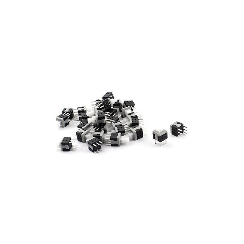 30 Pcs 6Pin White Pushbutton Locking Tactile Switch 5.8mm x
