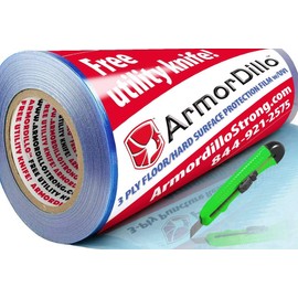 ArmorDillo New 3-Ply Strong Easy to Use Hardwood Floor, Hard Surface Protection Film (18" x100')
