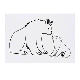 'Bear and Cub' Temporary Tattoo - Water Resistant, Skin-Safe, Non-Toxic Transfer (TO00083957)