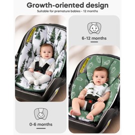 Infant Car Seat Insert for Newborn，Preemie Newborn Infant Insert, Newborn Car Seat Insert Head Body Support for Stroller, Baby Swing, Rocker, Bouncer, Bassinet, 2-in-1 Reversible