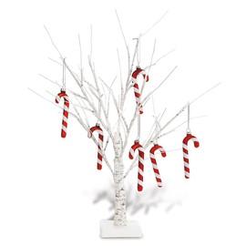 Lillian Vernon White Birch Light-Up Easter Tree - 15" Tabletop LED Twig Holiday Tree, Lights & Timer, Mini Ornament Centerpiece Décor for Home