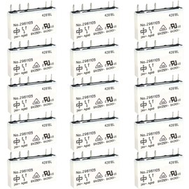 15-Pack No. 2961105 5-Pin Relay, 24V DC 6A Slim Power Relay Replacement for Phoenix Contact REL-MR- 24DC/21, Industrial Interface Electrical Component for PLC Terminal Block and Automation Cabinets