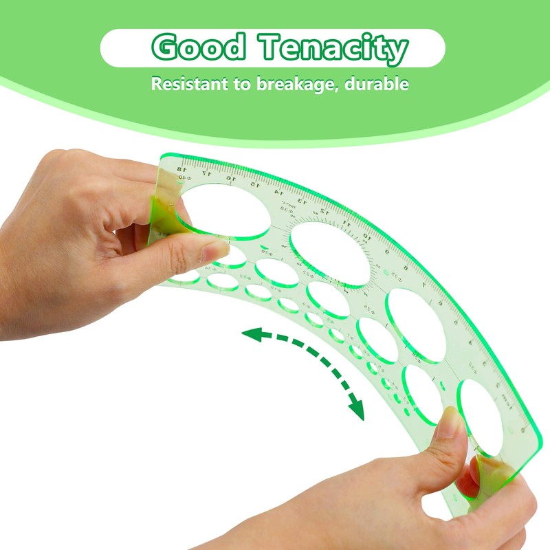 3PCS Circle Template，Plastic Circle Stencils, Geometric Circle Template for Drawing,