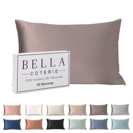 Bella Coterie Luxury Silk Pillowcase for Hair and Skin | 30 Momme | 100% Pure 6A Mulberry Silk | Super Soft | Perfectly Plush [King, Mocha]