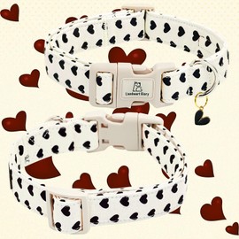 Lionheart glory Lionheart glory Valentine's Day Collar-Hearts Print Dog Collar for Small Cute Dog Collars Spring Female Male Pet Gift Adjustable Heavy-Duty Puppy Collar Holiday