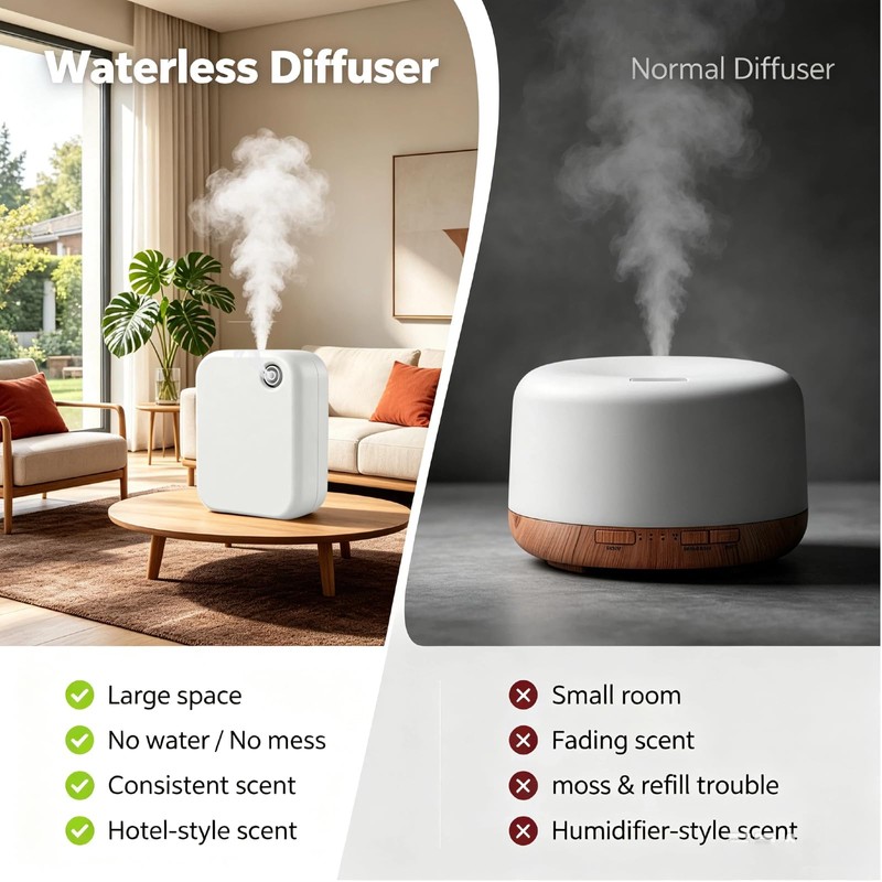 Lakimm Waterless Essential Oil Diffuser for Home Large Room and