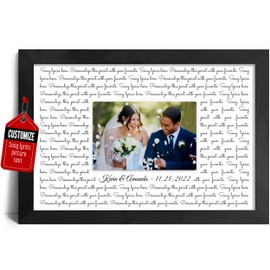 VICILO Personal Song Lyrics Wall Art, First Dance Wedding Gift, Father Daughter Dance, Mother Son Dance, Love Letter Gift, Christmas Decoration, Unique Birthday Valentines Day Gifts, Gifts for Wife Wedding Song for Living Room Decorations