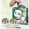 EatingBiting 4pcs Bowls & 4 Pairs of Chopsticks Panda Porcelain