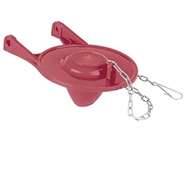 Foset SA-011 Sapo de 3" de silicona para WC,rojo,c/cadena de acero inoxidable