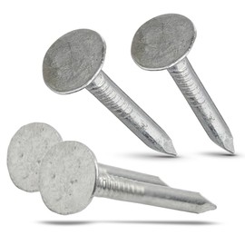 (500 Pack) 1 Inch - Galvanized Roofing Nails Professional Grade - Used to fasten roofing felt, asphalt singles & insulation board (500)